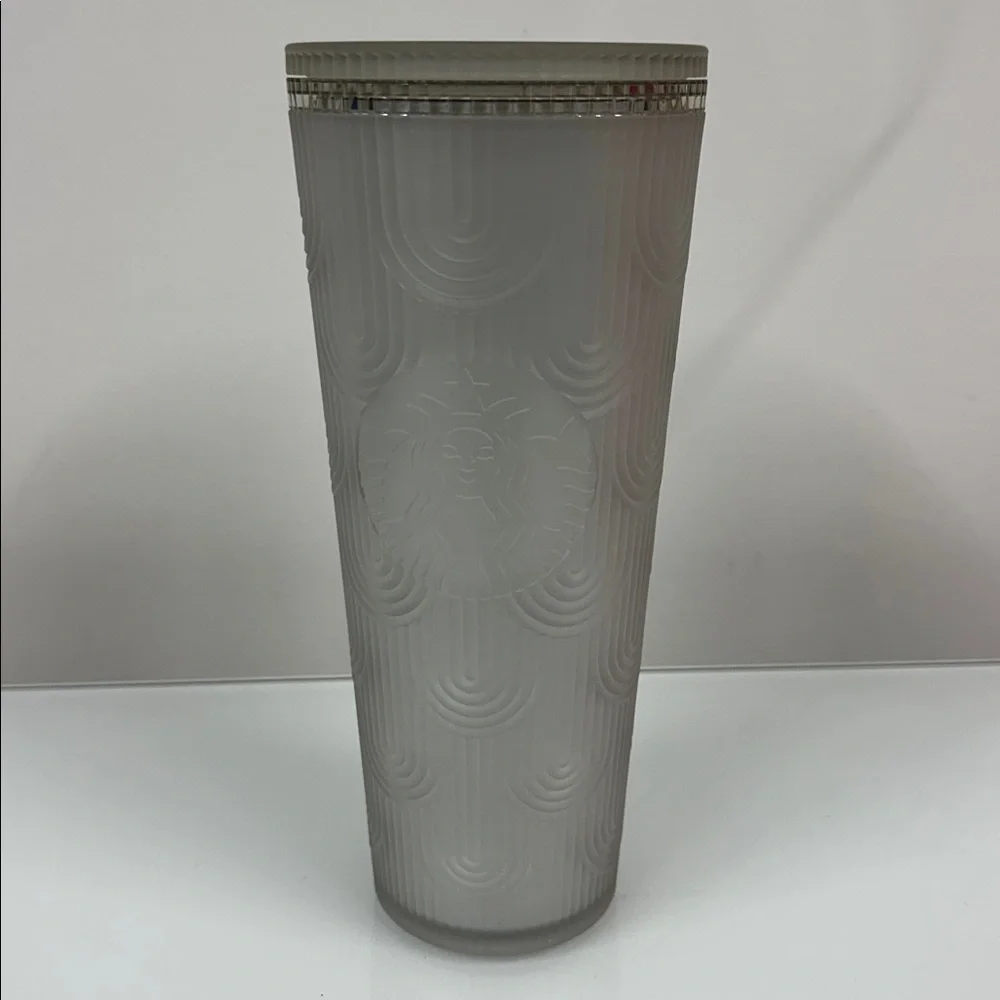 STARBUCKS 24oz Venti Tumbler with lid Gray Silver siren scales